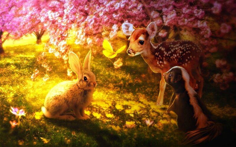 Bunny Deer Skunk — Pink