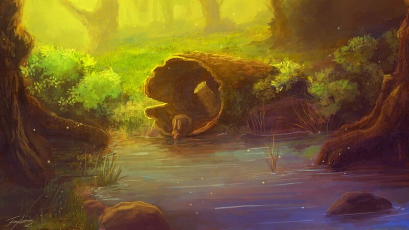Bunny Drinking from Stream