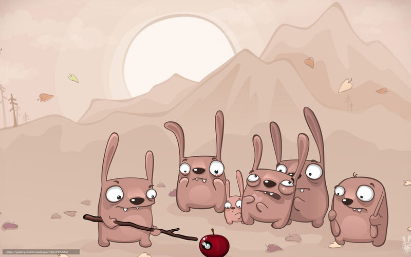 bunny family in desert