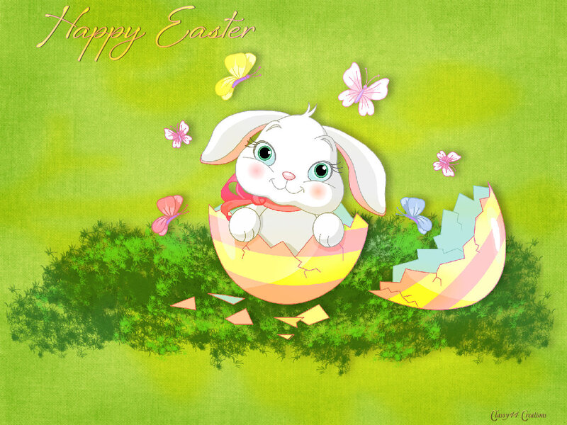 Bunny Hatching from Egg — Green