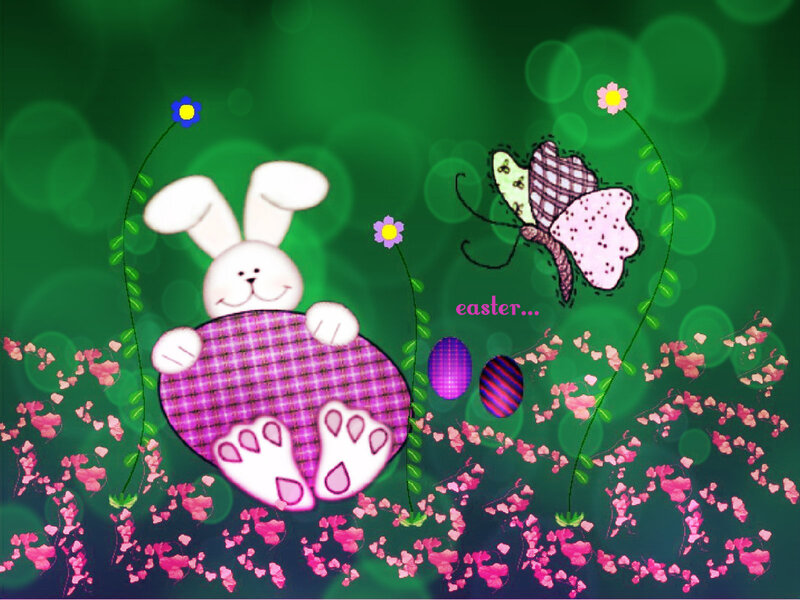 Bunny Holding Egg — Green
