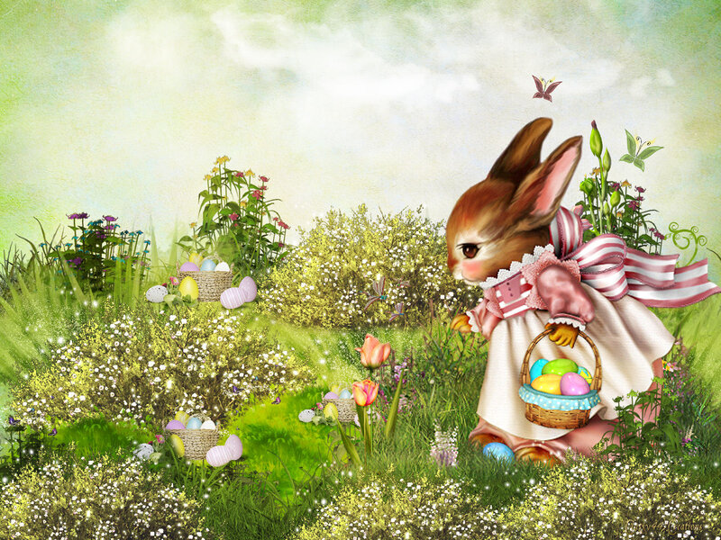 Bunny in a Garden