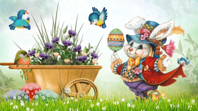 Bunny in a Hat — Green