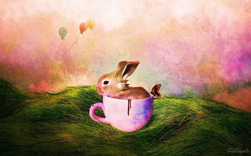 Bunny in a Teacup — Green