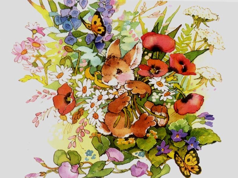 Bunny in Wildflowers