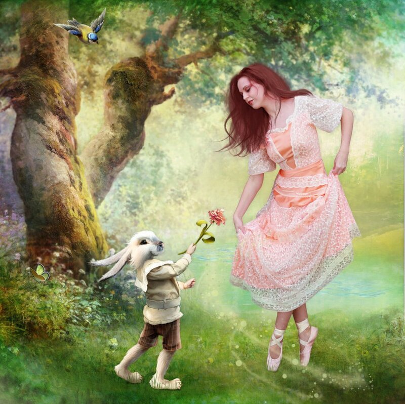 Bunny Offering Flower