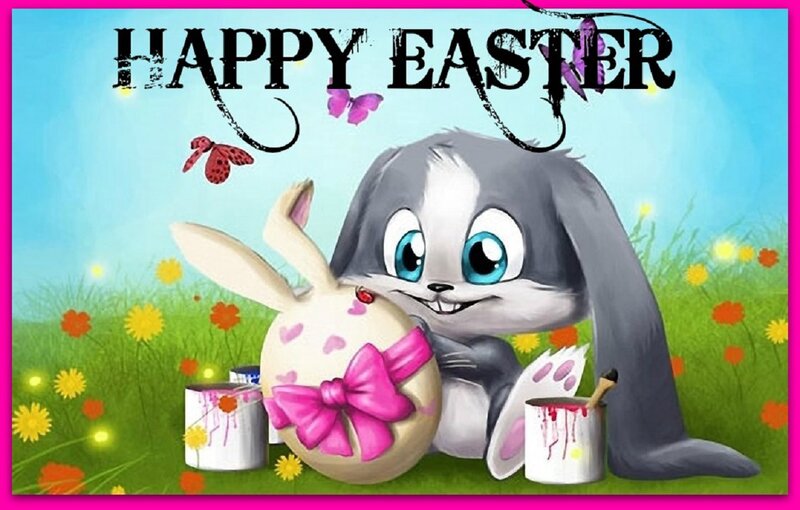 Bunny Painting an Egg