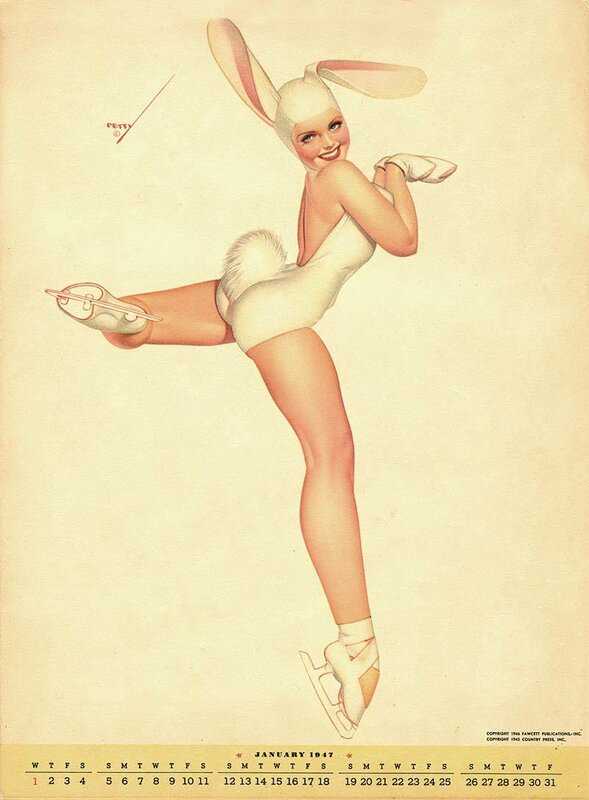 Bunny skater calendar art