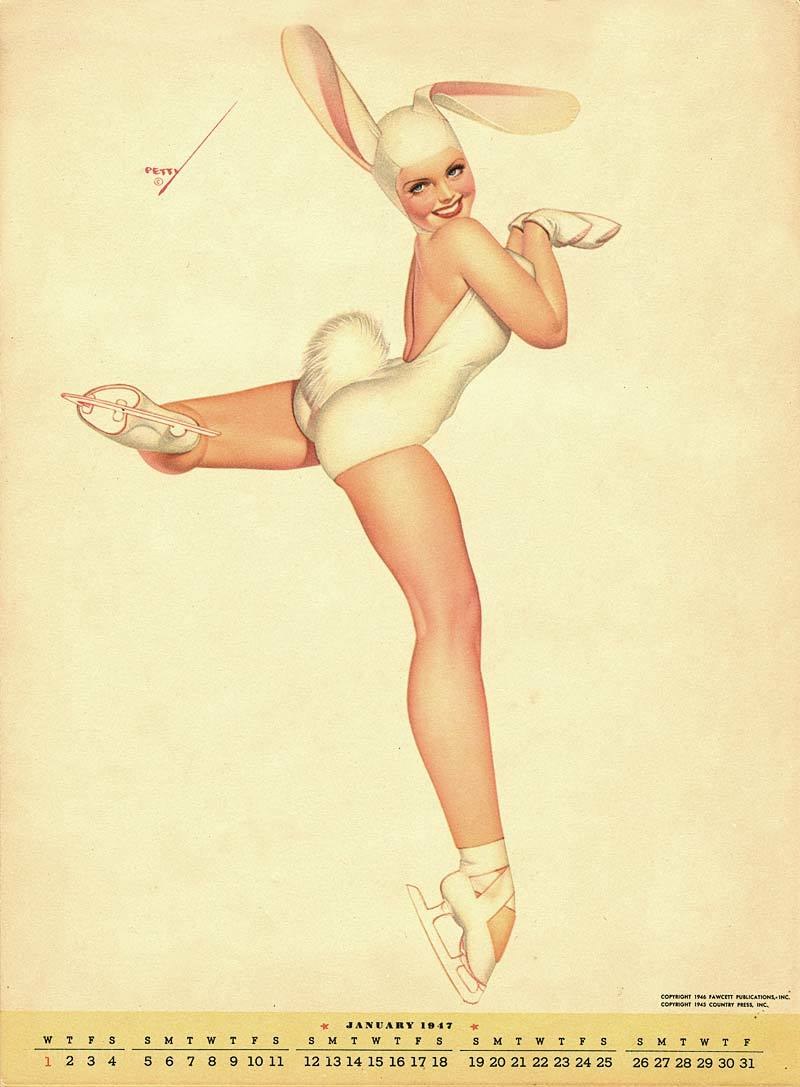 Bunny skater calendar art