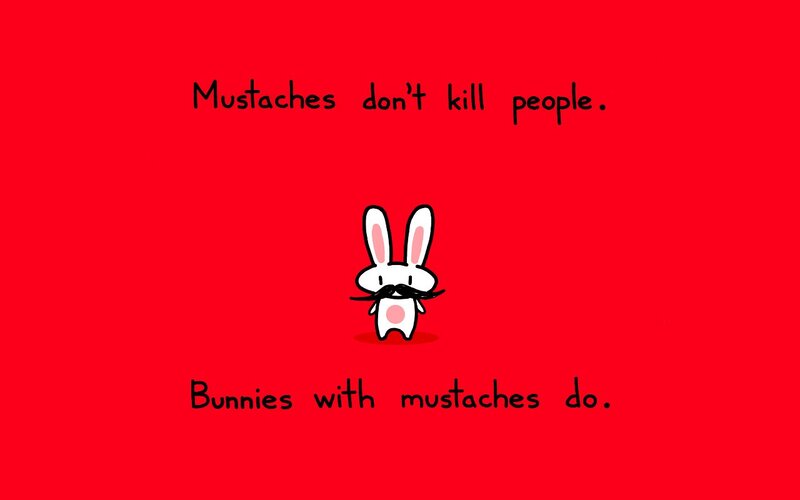 bunny with a mustache