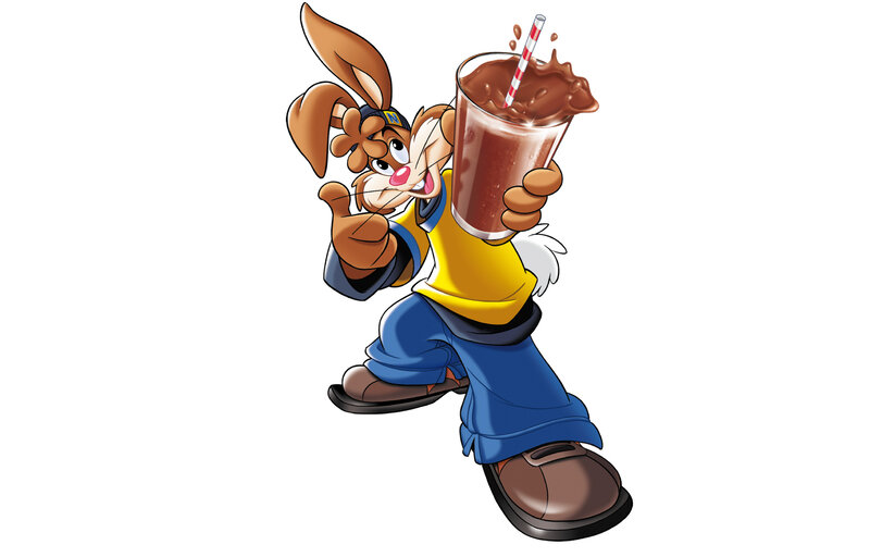 bunny with chocolate milkshake
