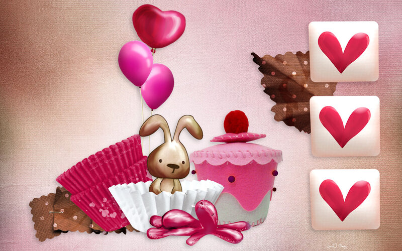 Bunny with Cupcakes