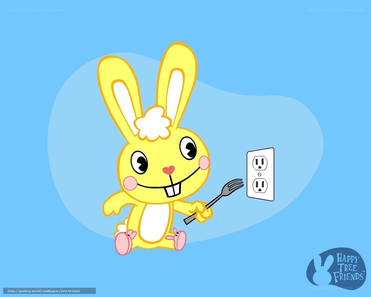 Bunny with fork near outlet
