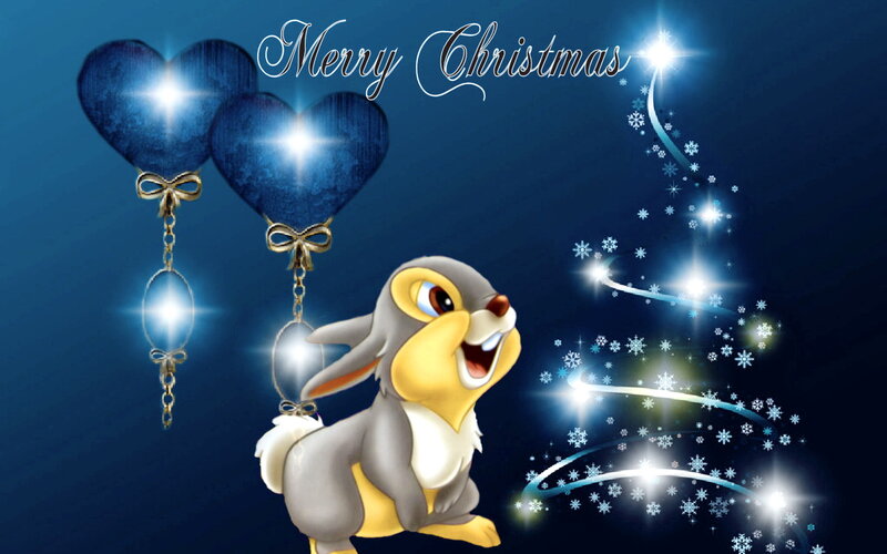 Bunny with Heart Balloons — Blue