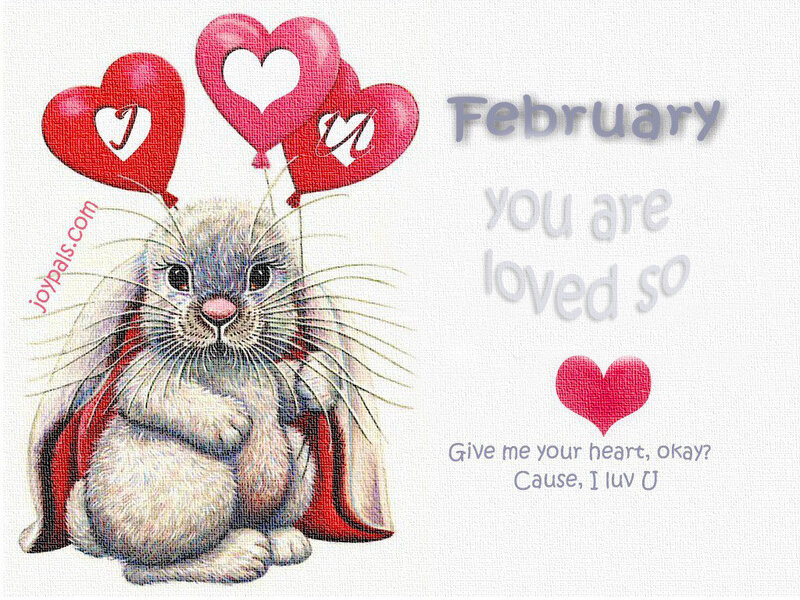 Bunny with Heart Balloons — White