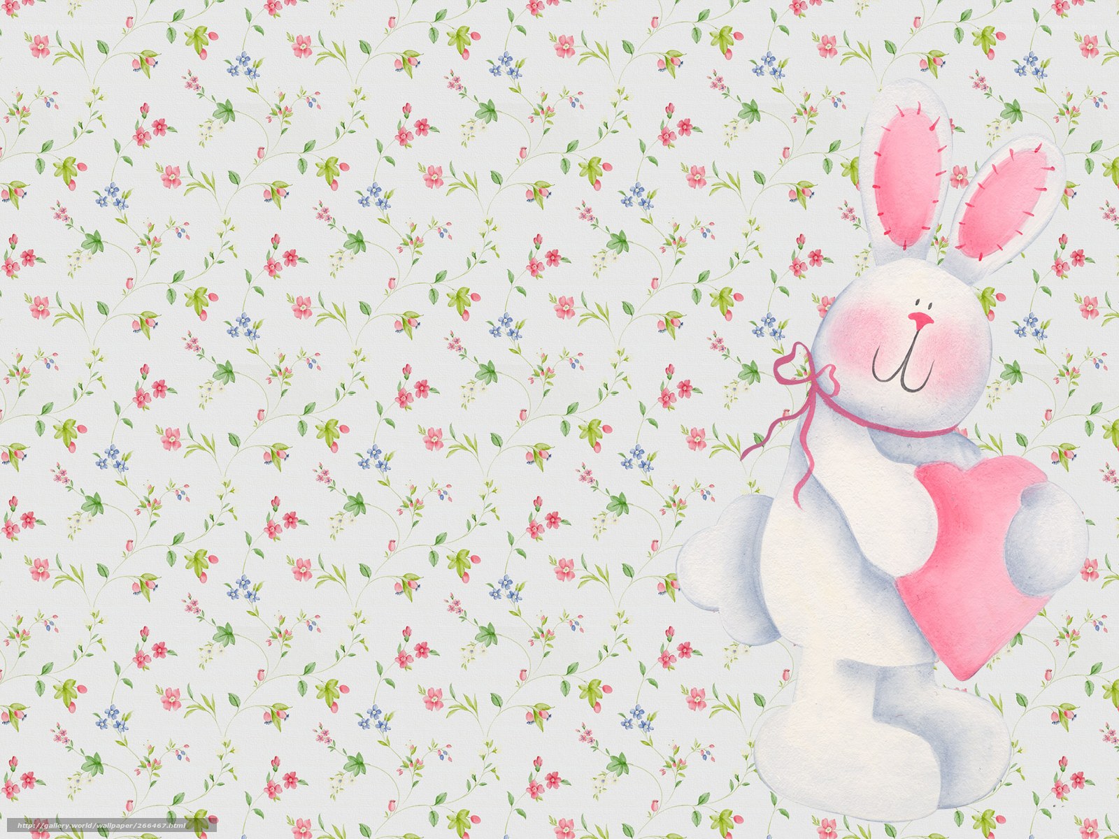 bunny with heart wallpaper