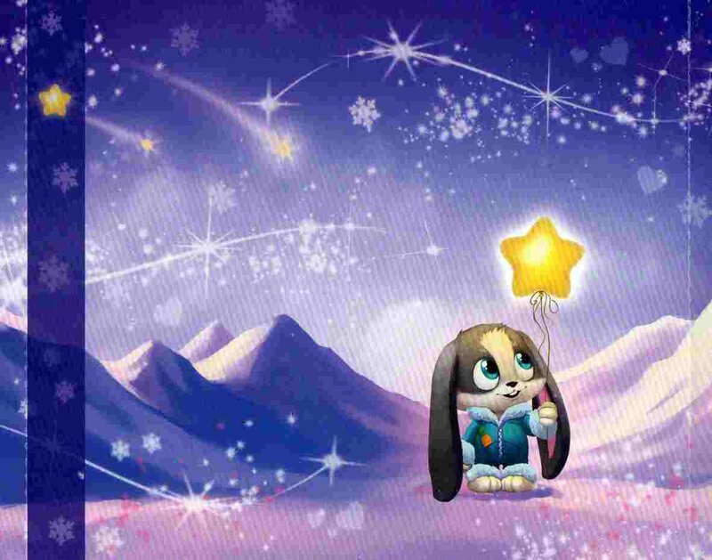 bunny with star balloon