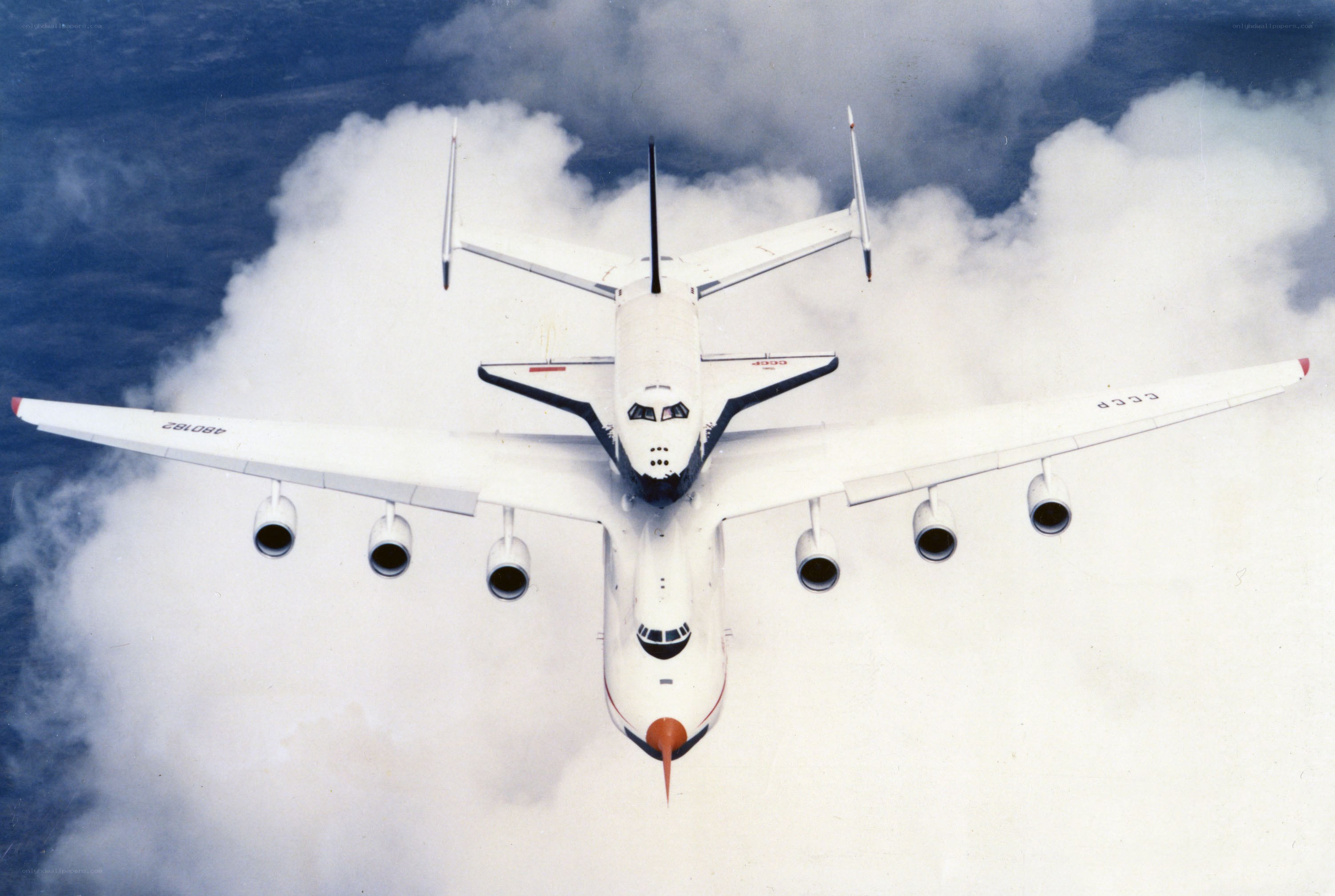 Buran shuttle on carrier aircraft