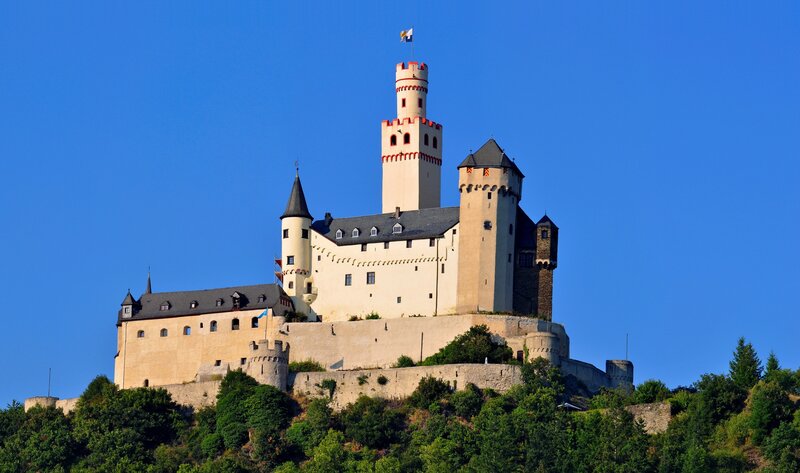 Burg Rheinstein Castle — Blue
