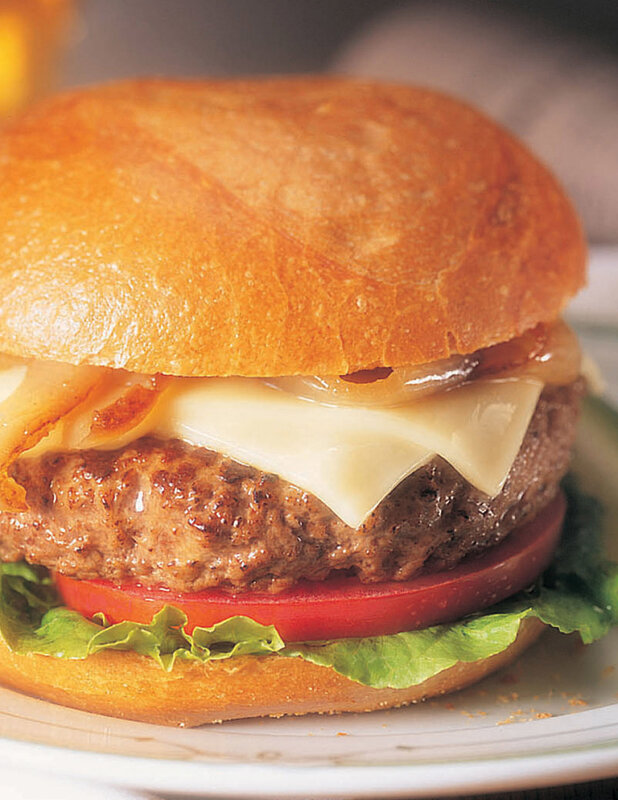 Burger with cheese and onions