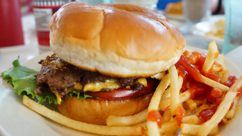 Burger with Fries — Brown