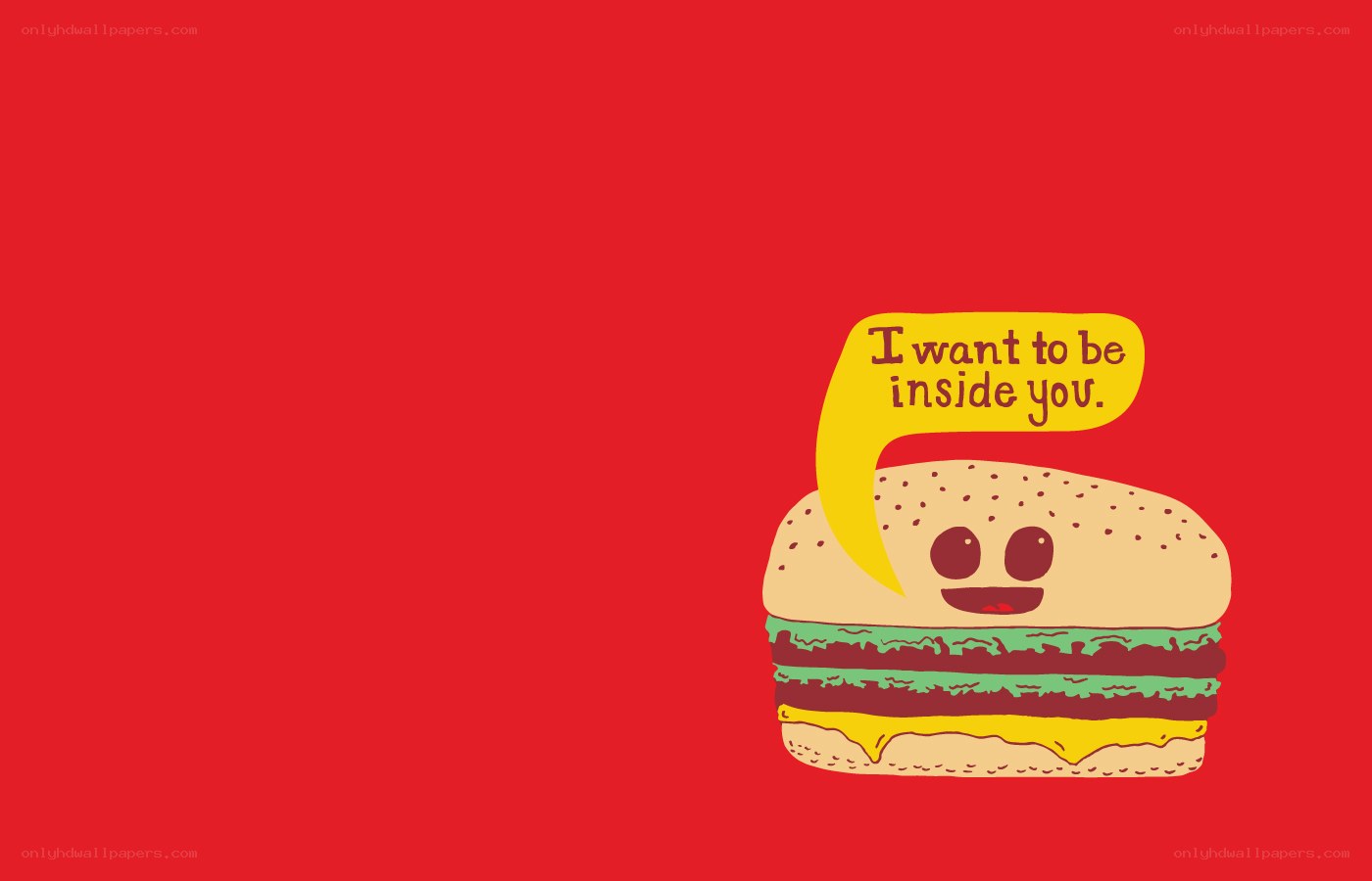 burger with funny quote