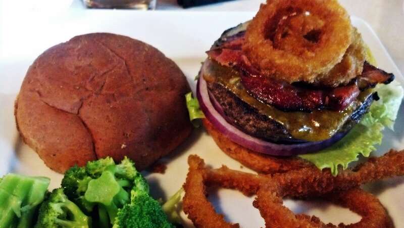 Burger with Onion Rings