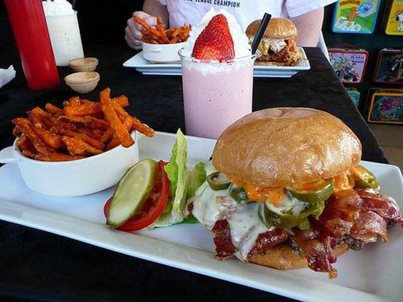 Burger with Sweet Potato Fries