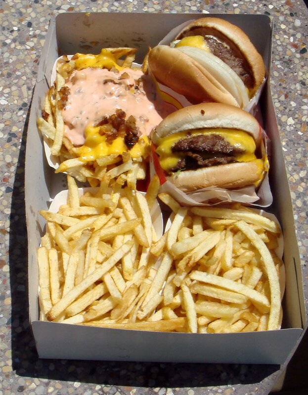 burgers and fries meal
