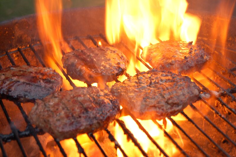 Burgers on Grill