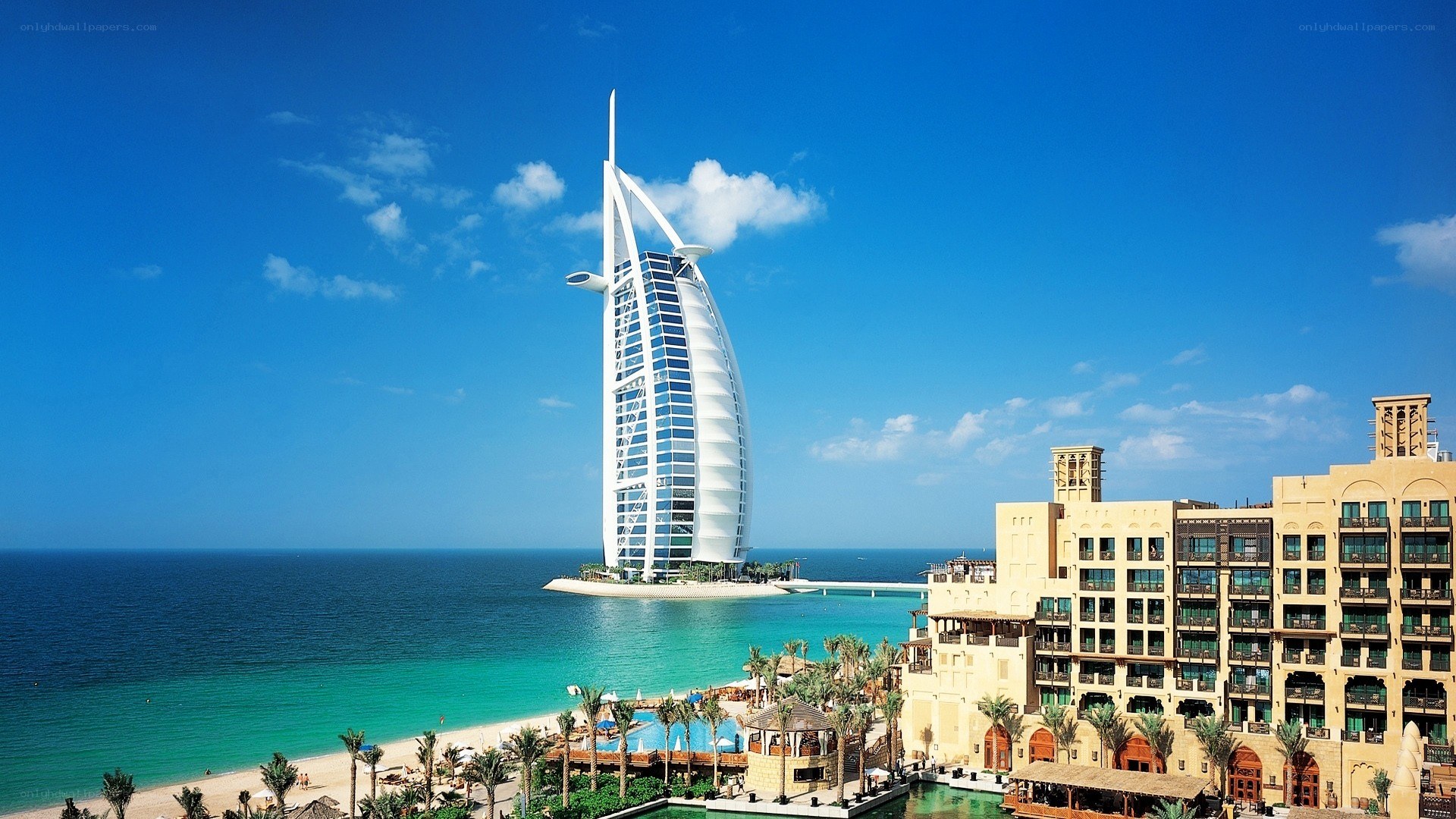 Burj Al Arab and beach view