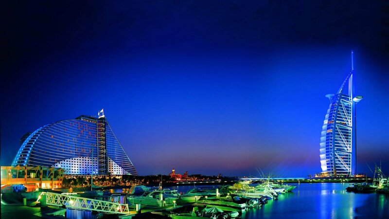 Burj Al Arab and Jumeirah Beach Hotel — Blue, Serene
