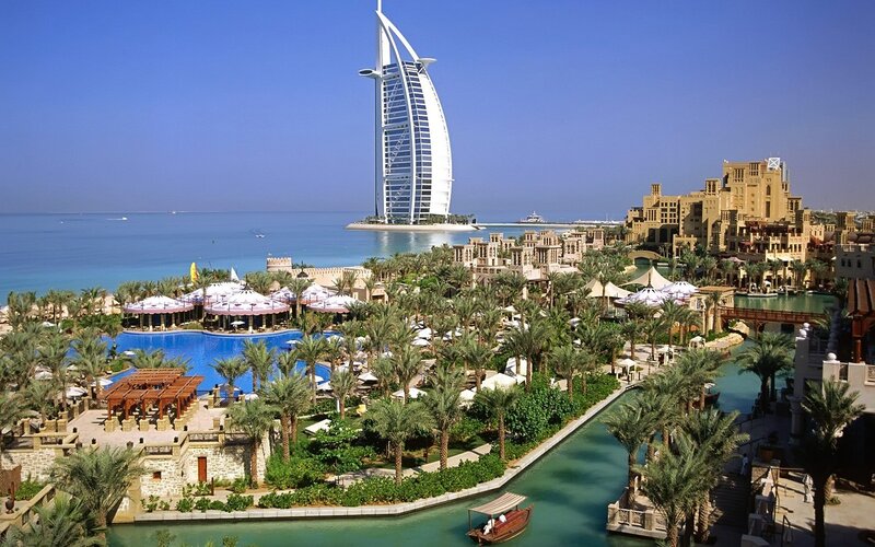 Burj Al Arab and resort view