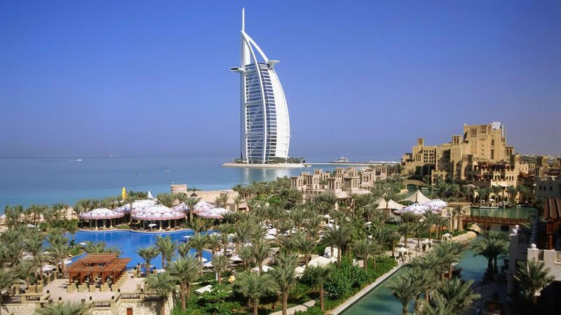 Burj Al Arab and resort view