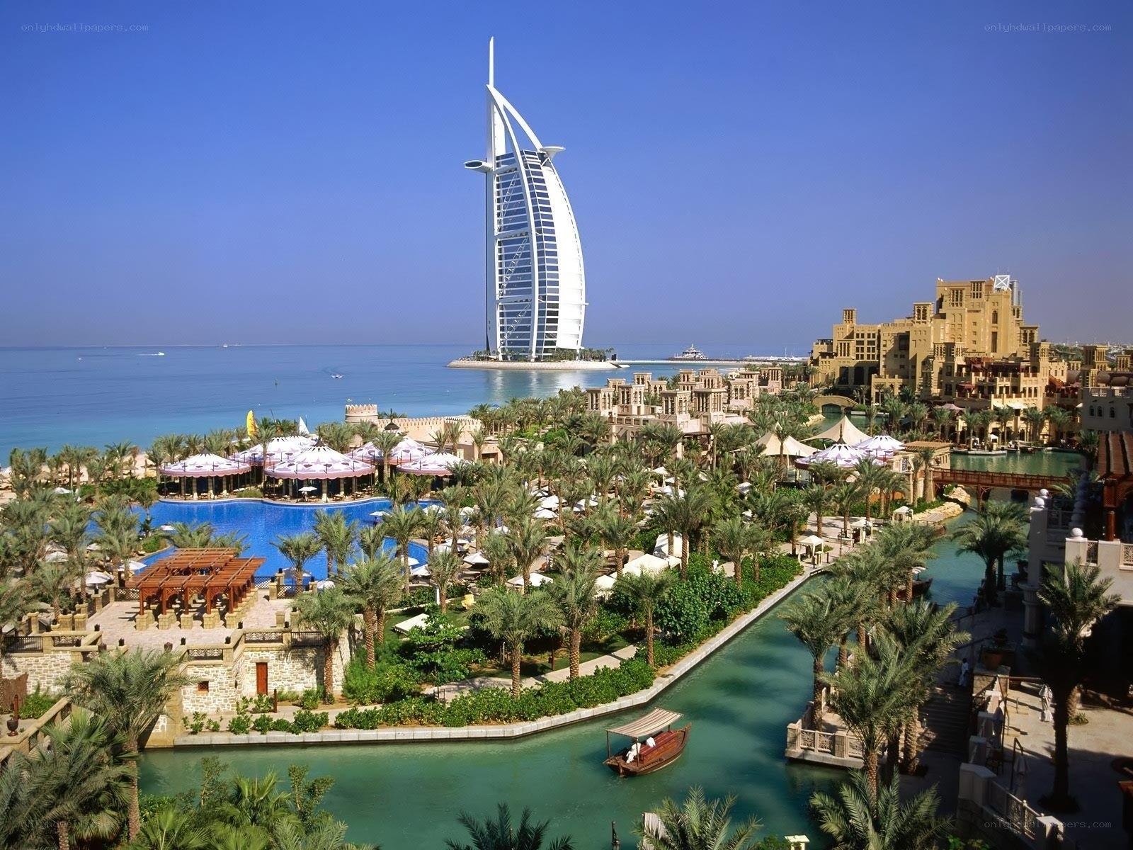 Burj Al Arab and resort view