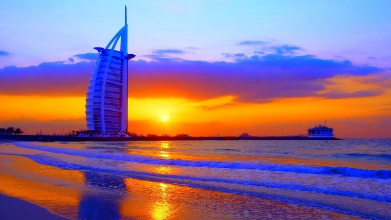 Burj Al Arab at Sunset — Orange