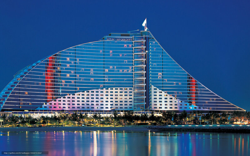 Burj Al Arab hotel at night