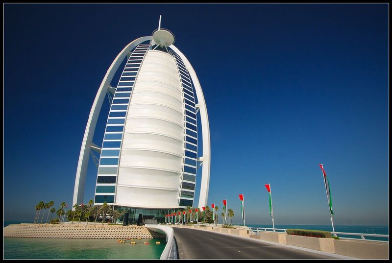 Burj Al Arab Hotel — Blue, Dramatic, Afternoon