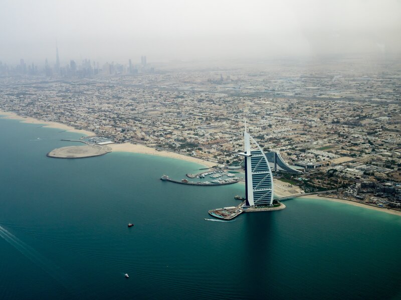 Burj Al Arab Hotel — Blue, Hazy