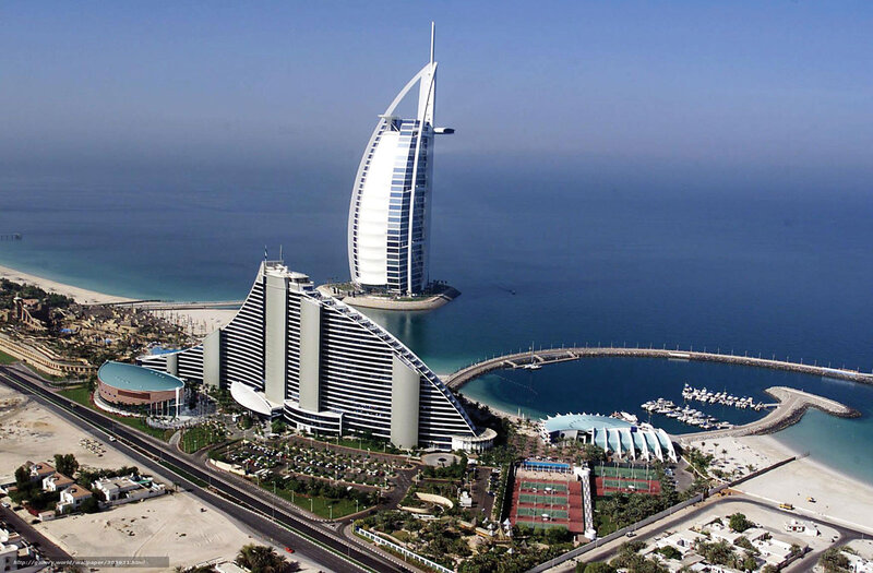 Burj Al Arab Hotel — Blue, Serene, Afternoon, Photograph, Sea, Marina, Beach