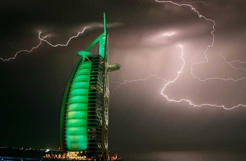 Burj Al Arab Hotel — Green, Dramatic