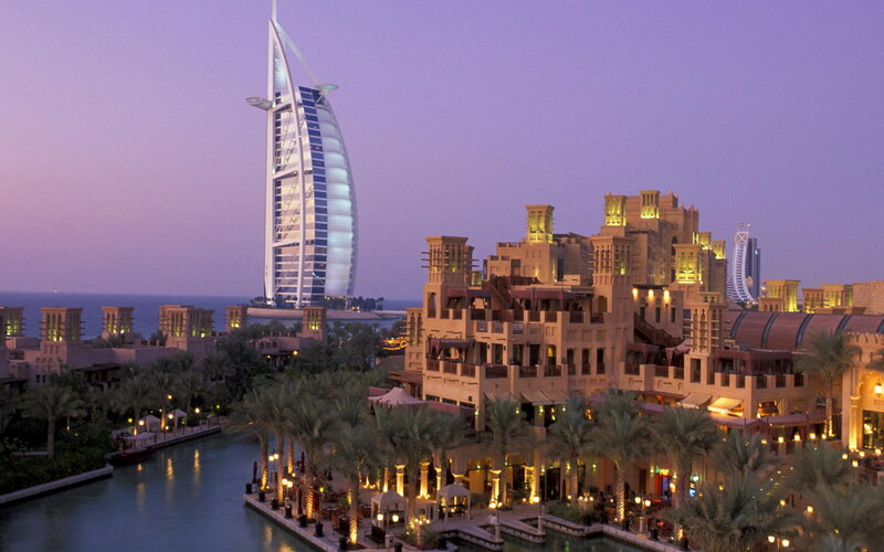 Burj Al Arab Hotel — Purple, Serene, Sunset