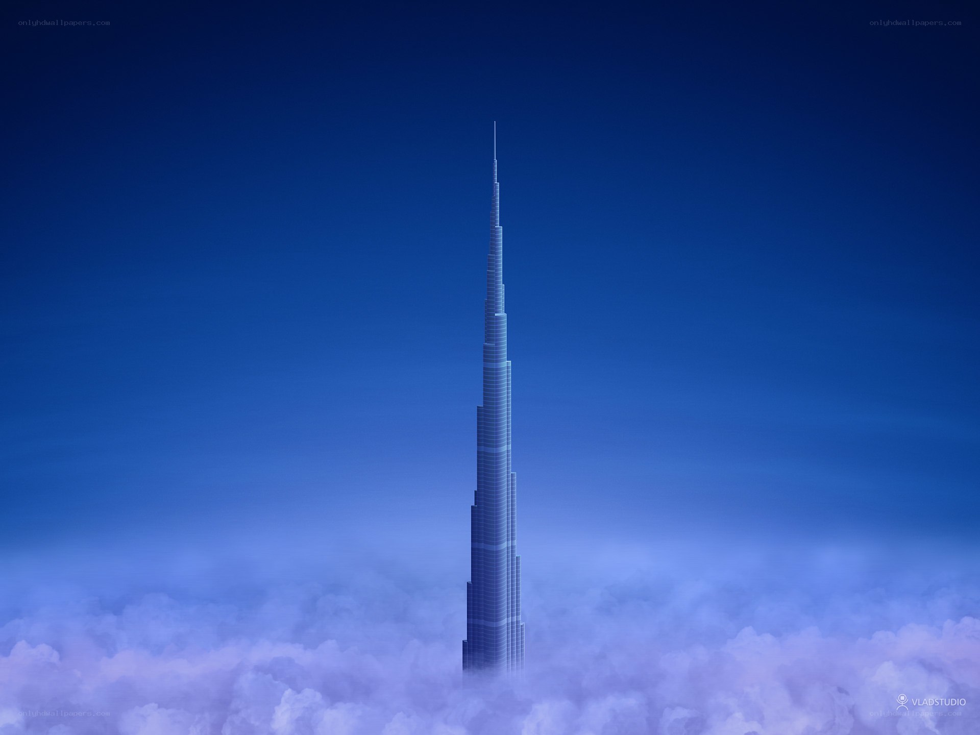 Burj Khalifa above the clouds
