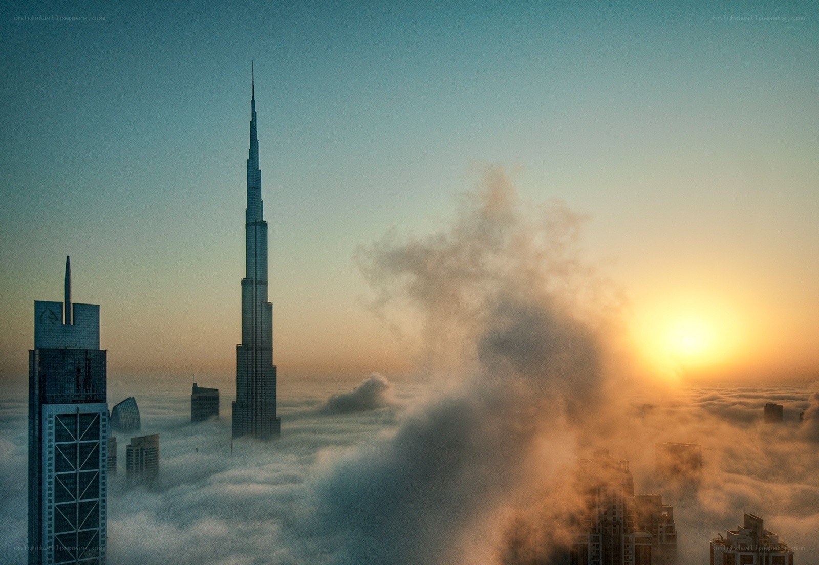 Burj Khalifa above the clouds
