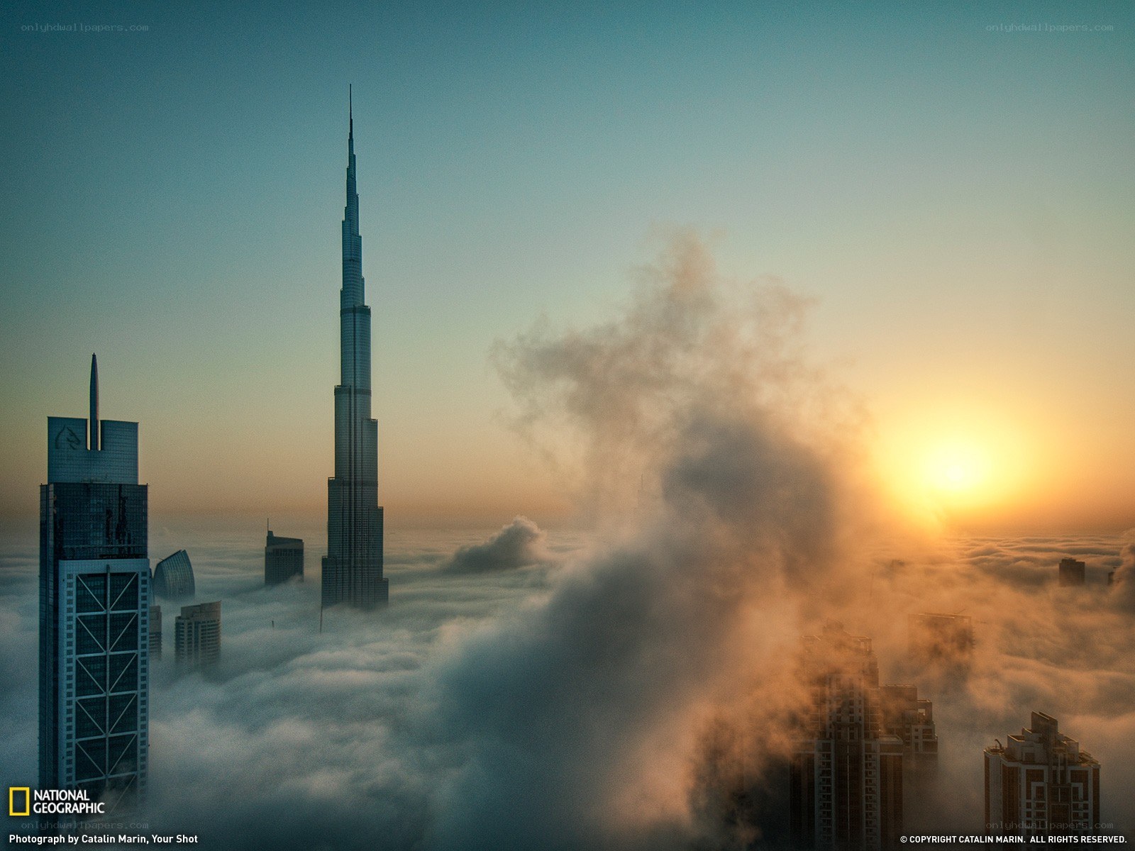 Burj Khalifa above the clouds