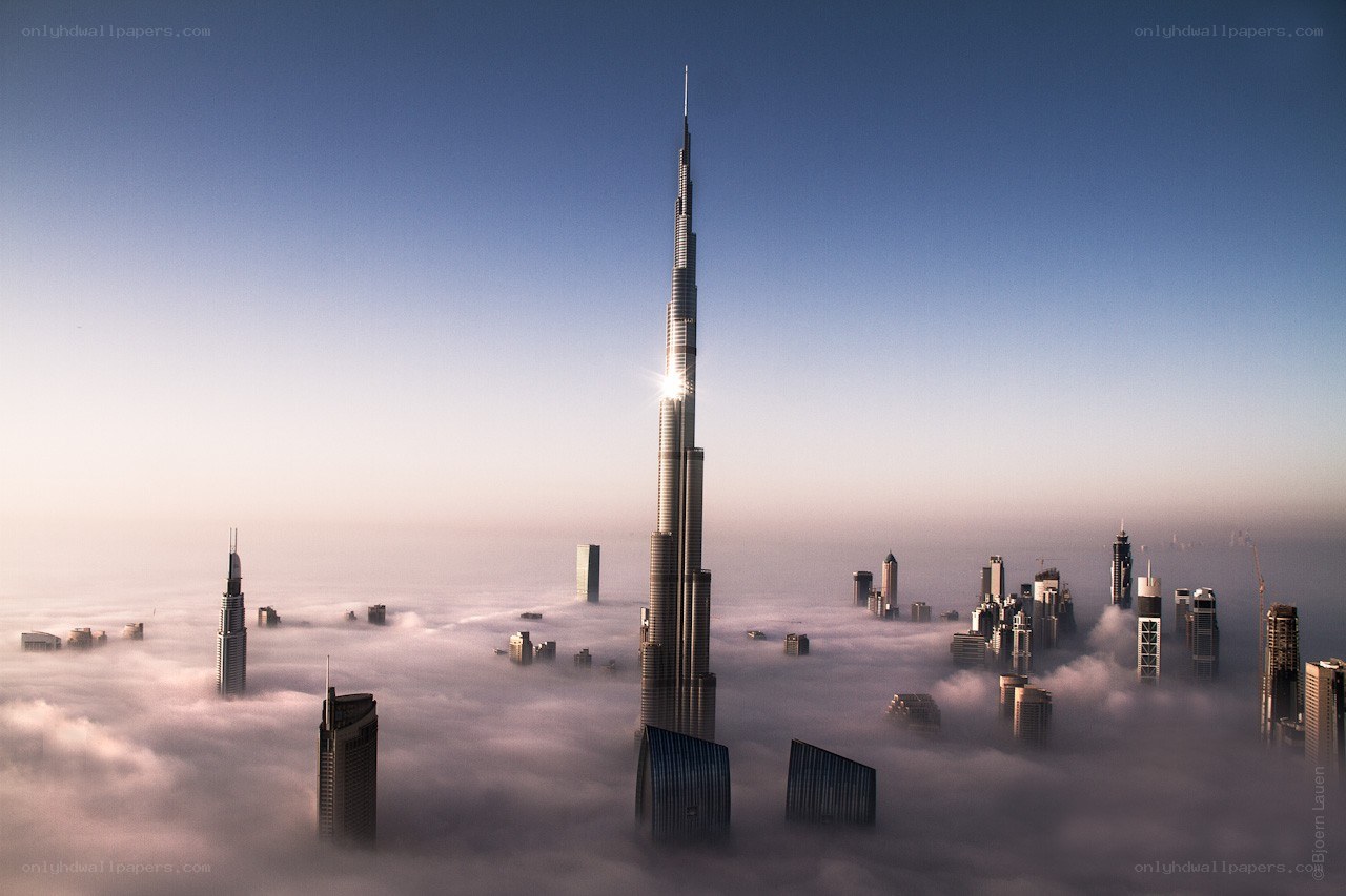 Burj Khalifa above the clouds