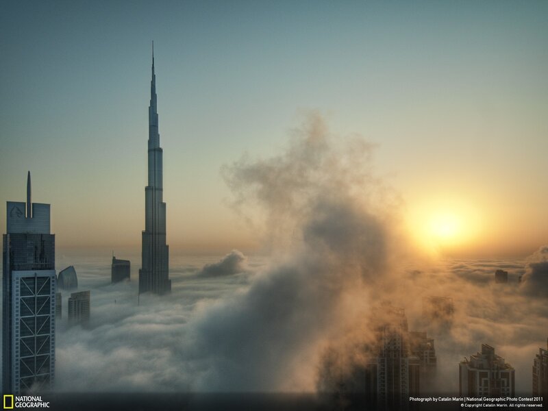 Burj Khalifa above the clouds