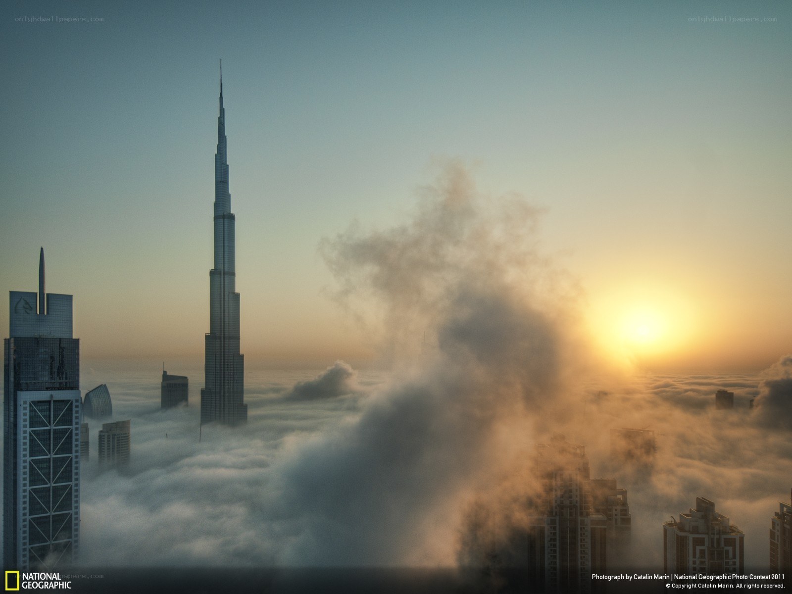 Burj Khalifa above the clouds