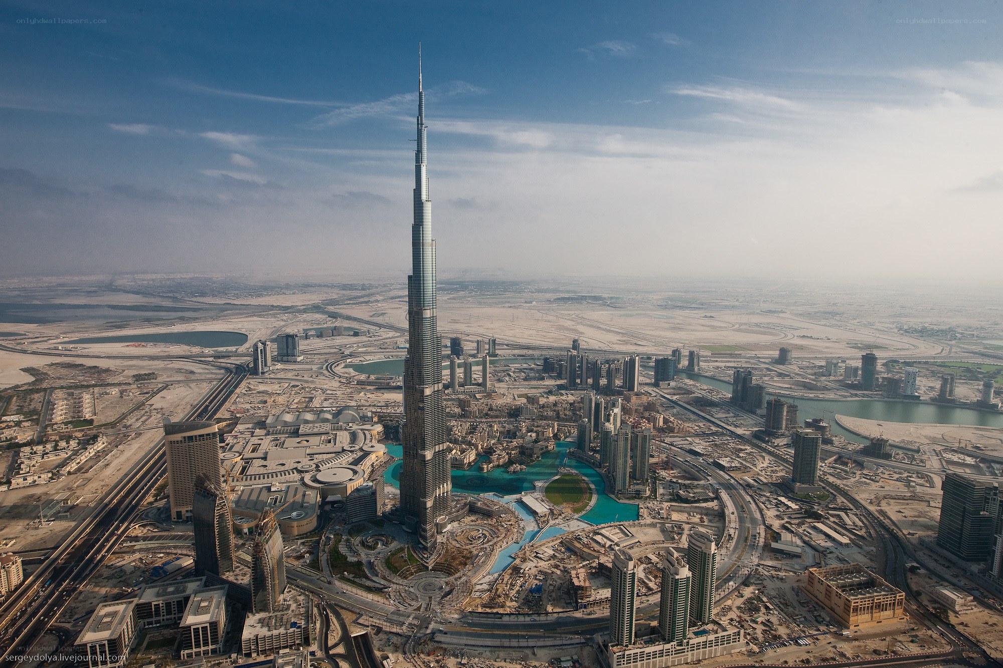 Burj Khalifa aerial view