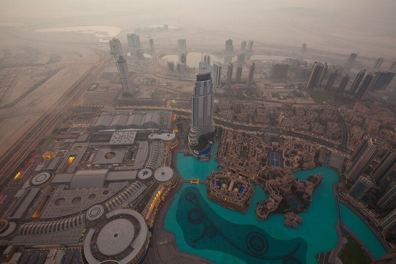 Burj Khalifa and Dubai Mall — Gray
